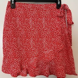 Nasty Gal Red Wrap Skirt